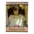 Collectors Choice Bisque Porcelain Doll | Vintage White Dress | Girl Figure