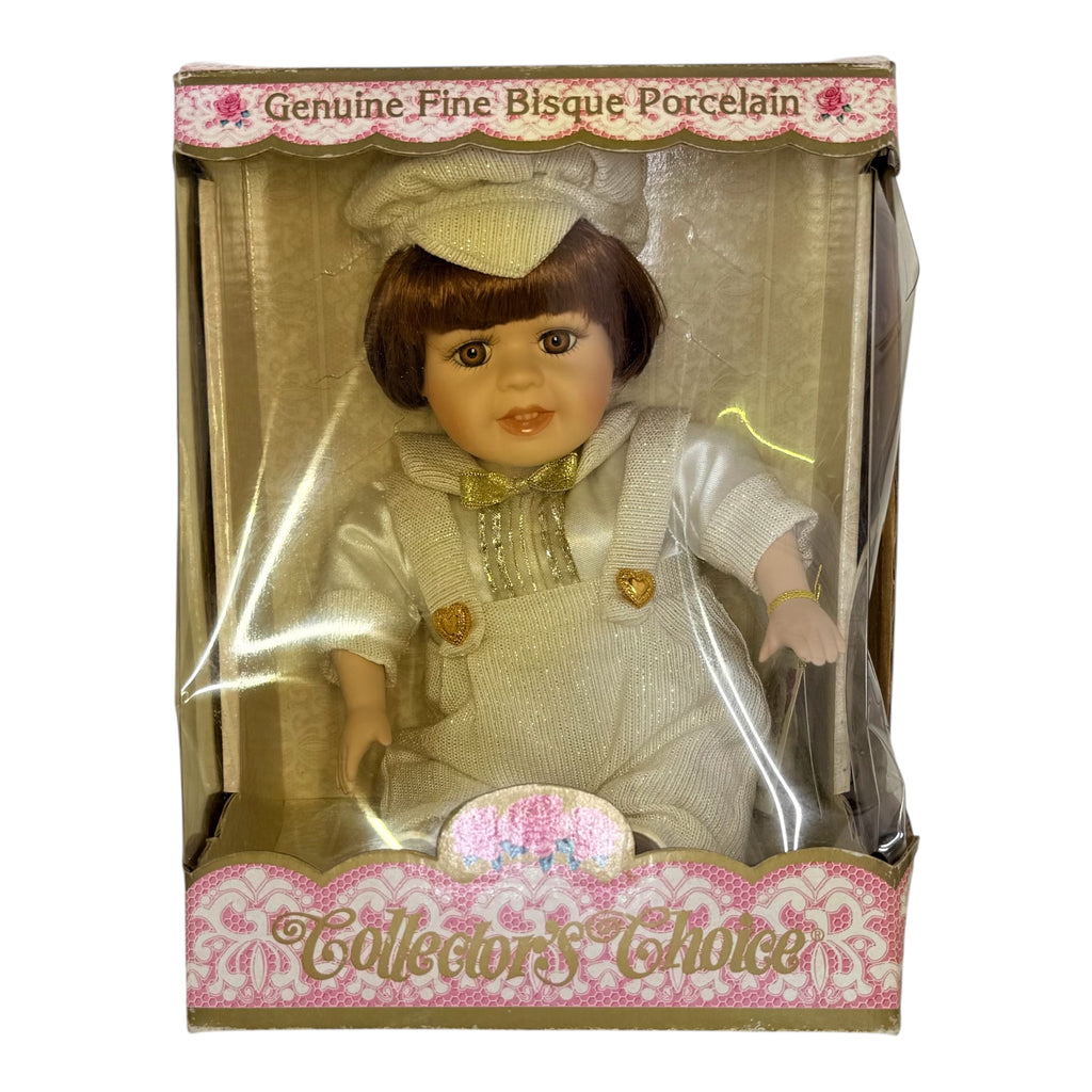 Collectors Choice Porcelain Doll - Vintage Boy in White Outfit