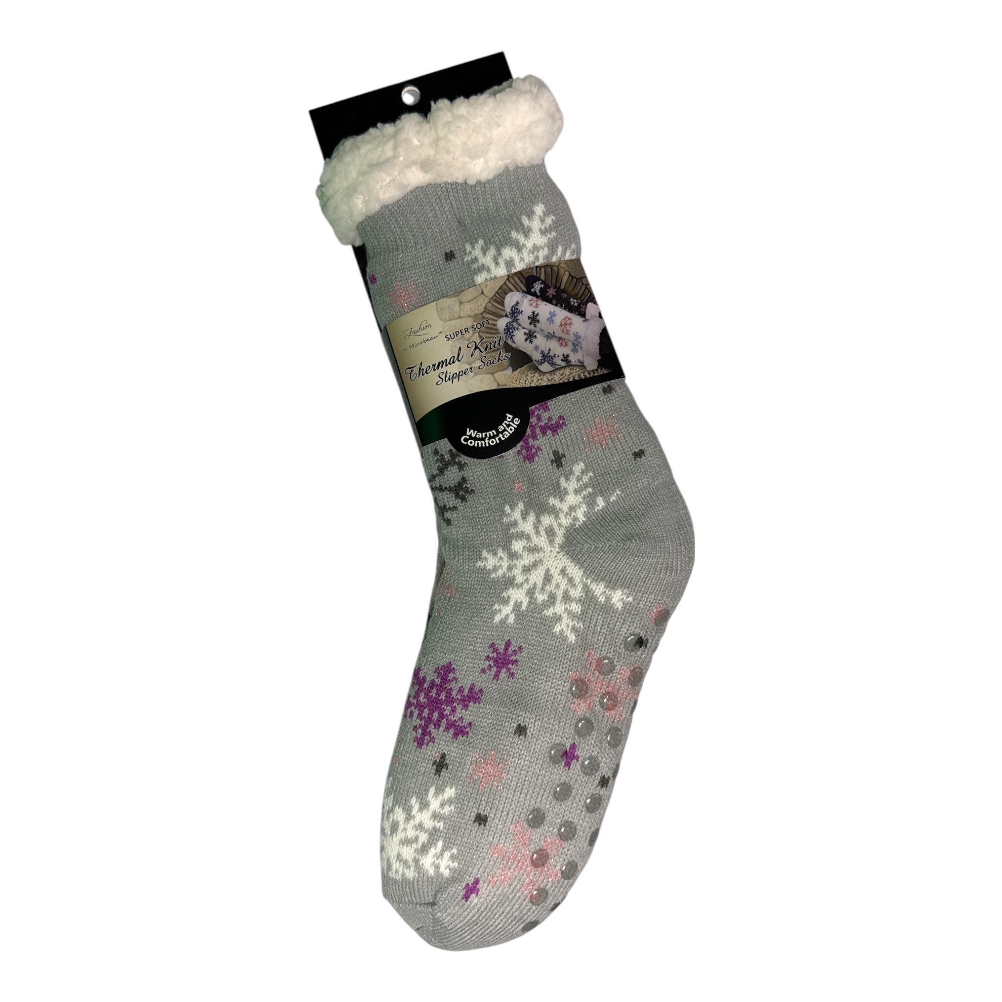 Fashion by Mirabeau Sherpa-Lined Slipper Socks - Fair Isle Thermal 4.7 TOG