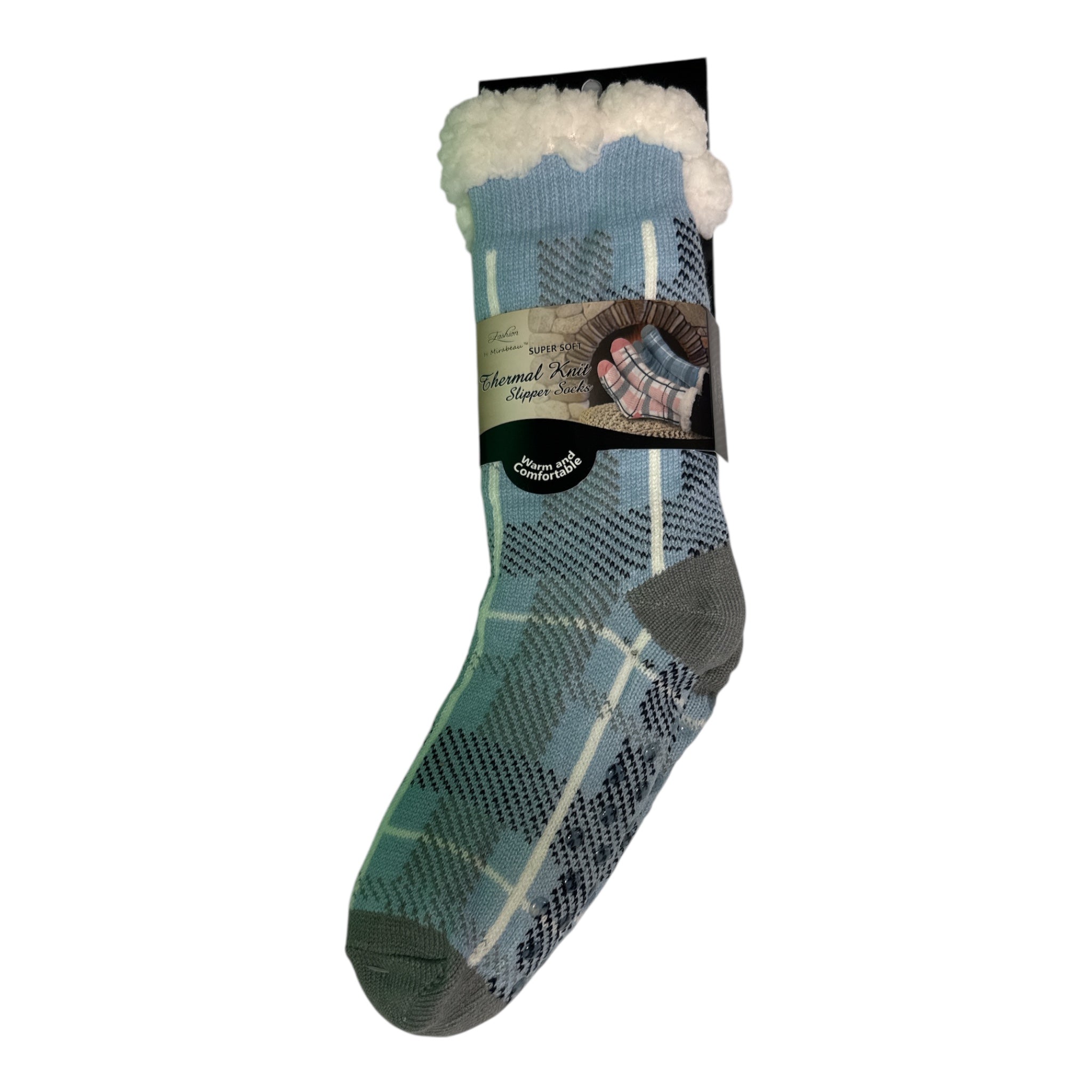 Fashion by Mirabeau Sherpa-Lined Slipper Socks - Fair Isle Thermal 4.7 TOG