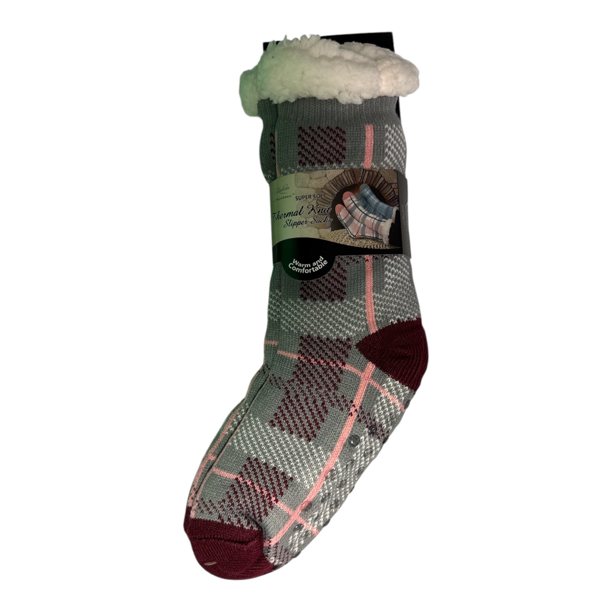 Fashion by Mirabeau Sherpa-Lined Slipper Socks - Fair Isle Thermal 4.7 TOG