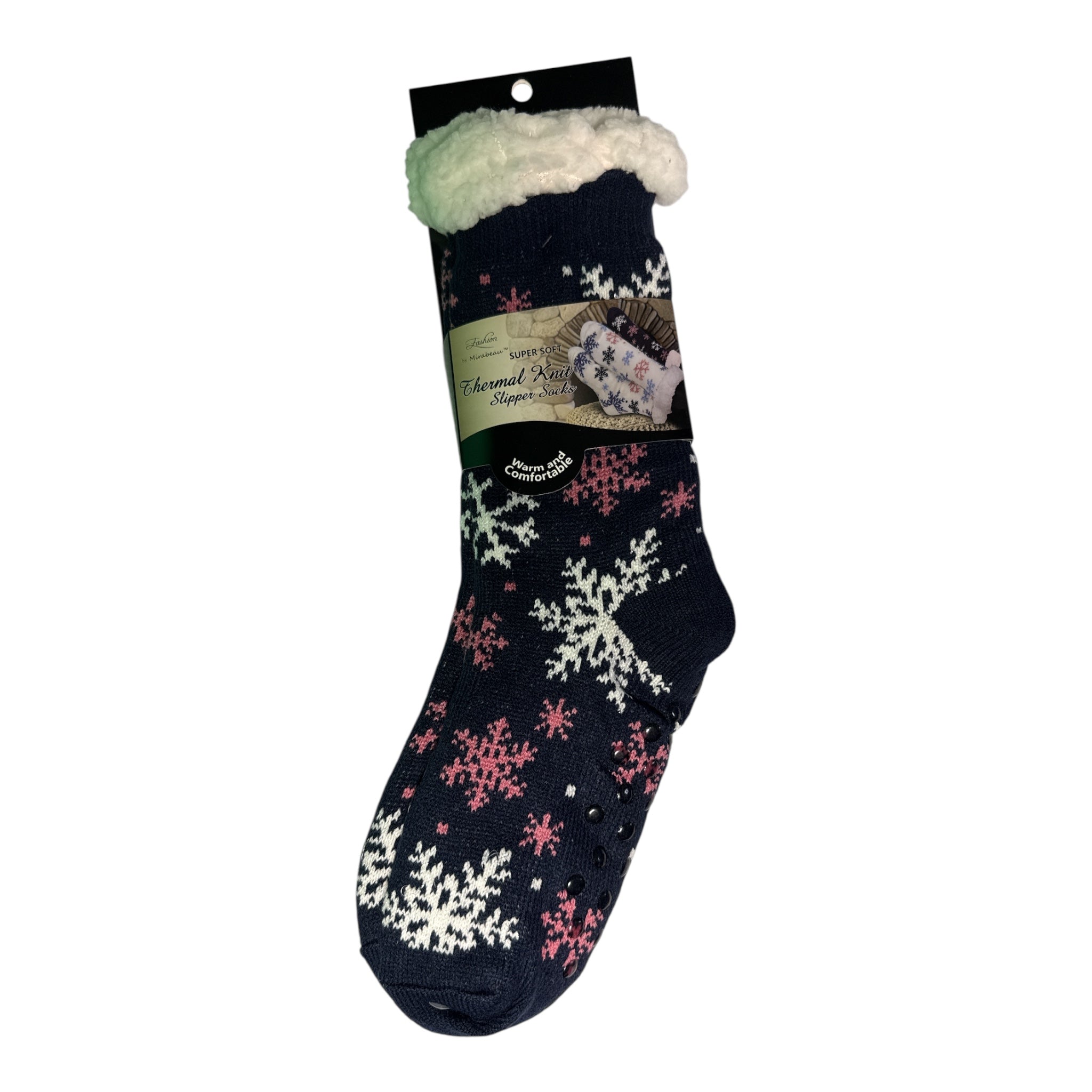 Fashion by Mirabeau Sherpa-Lined Slipper Socks - Fair Isle Thermal 4.7 TOG