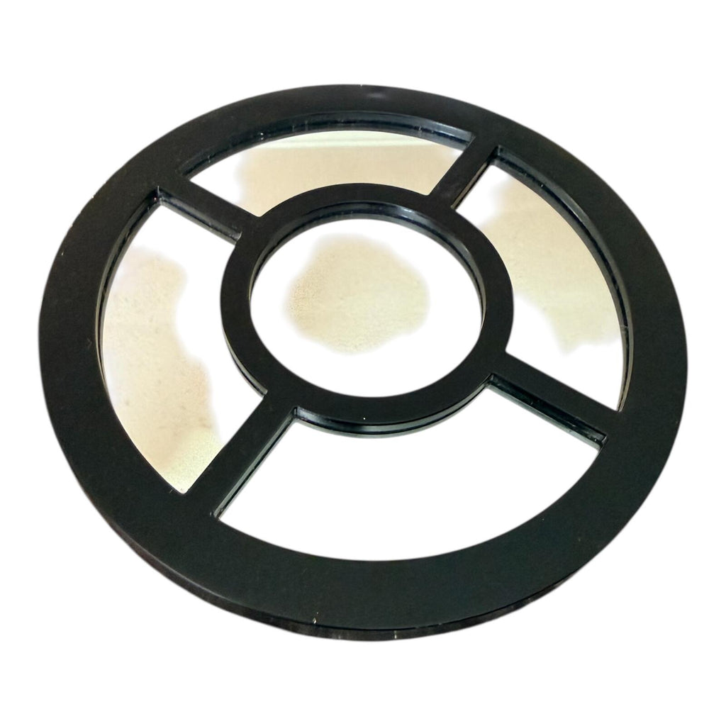 Round Black Geometric Wall Mirror Frame – Modern Divided Section Design
