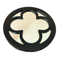 Black Decorative Wall Mirror with Clover Cutout – Contemporary Home Accent