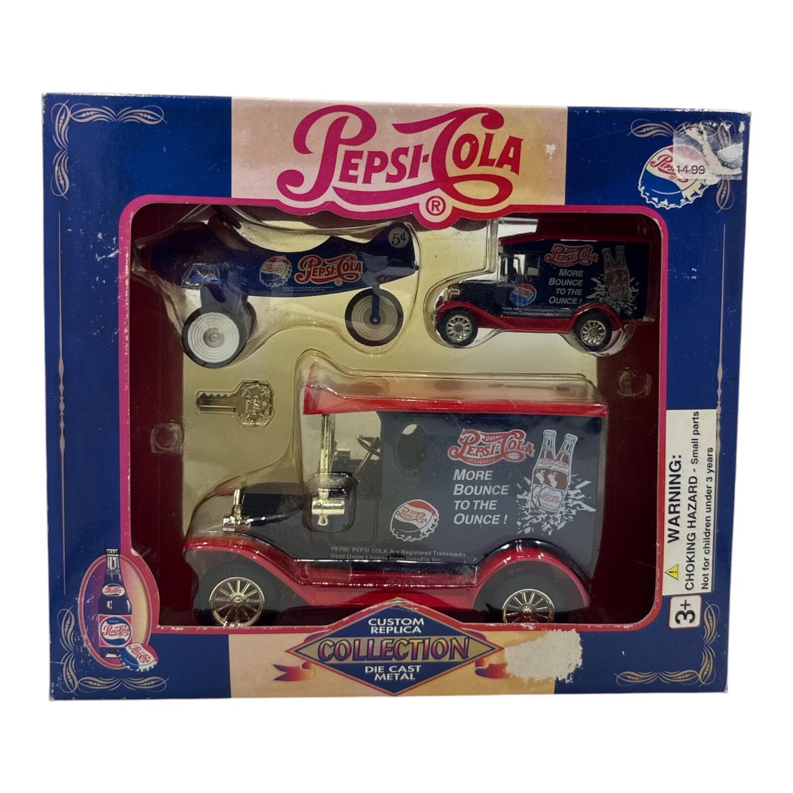 Pepsi-Cola Custom Replica Collection Die-Cast Metal Vehicle Set (3-Piece)