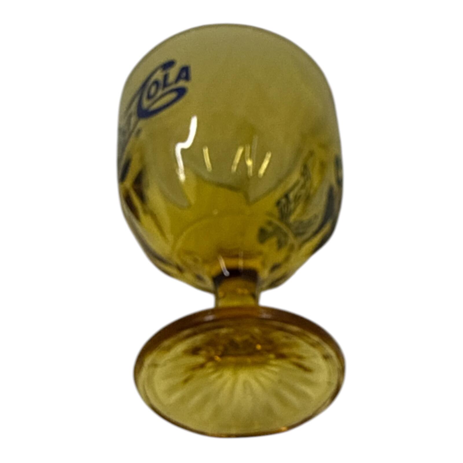 Vintage Amber Pepsi-Cola Goblet Glass | Retro Soda Collectible