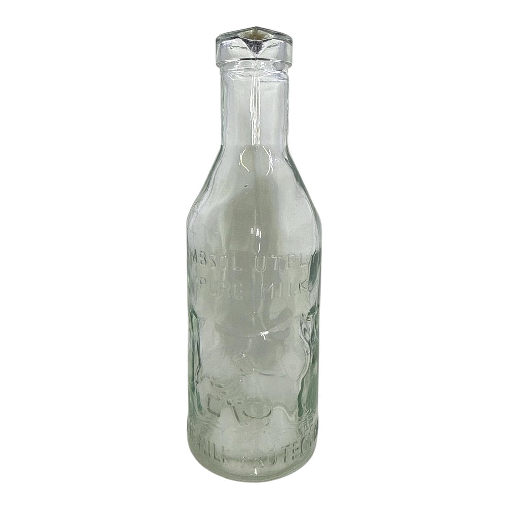 Vintage Marsh Lutterloh Pure Milk Glass Bottle