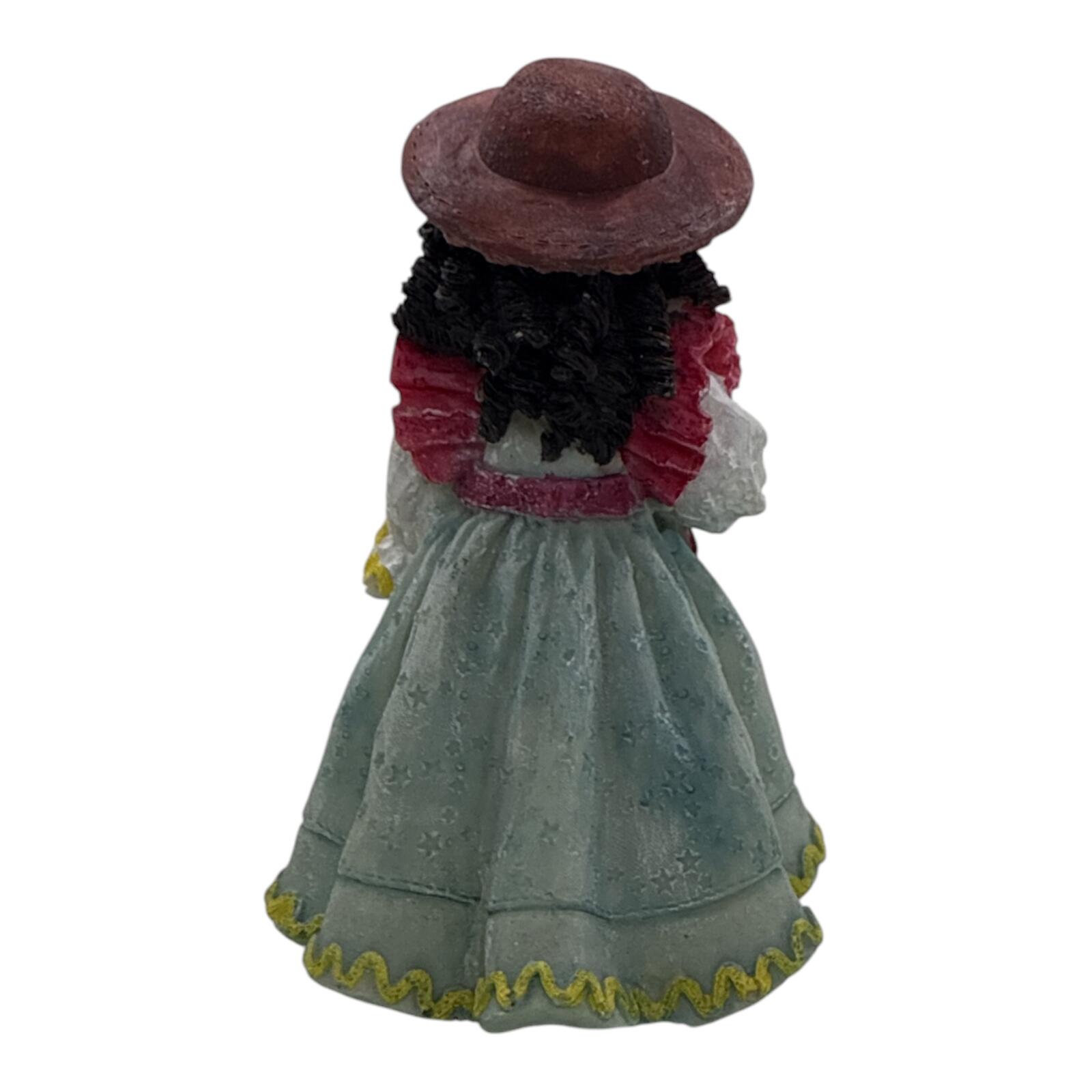 Vintage Porcelain Girl Figurine with Floral Bouquet and Hat