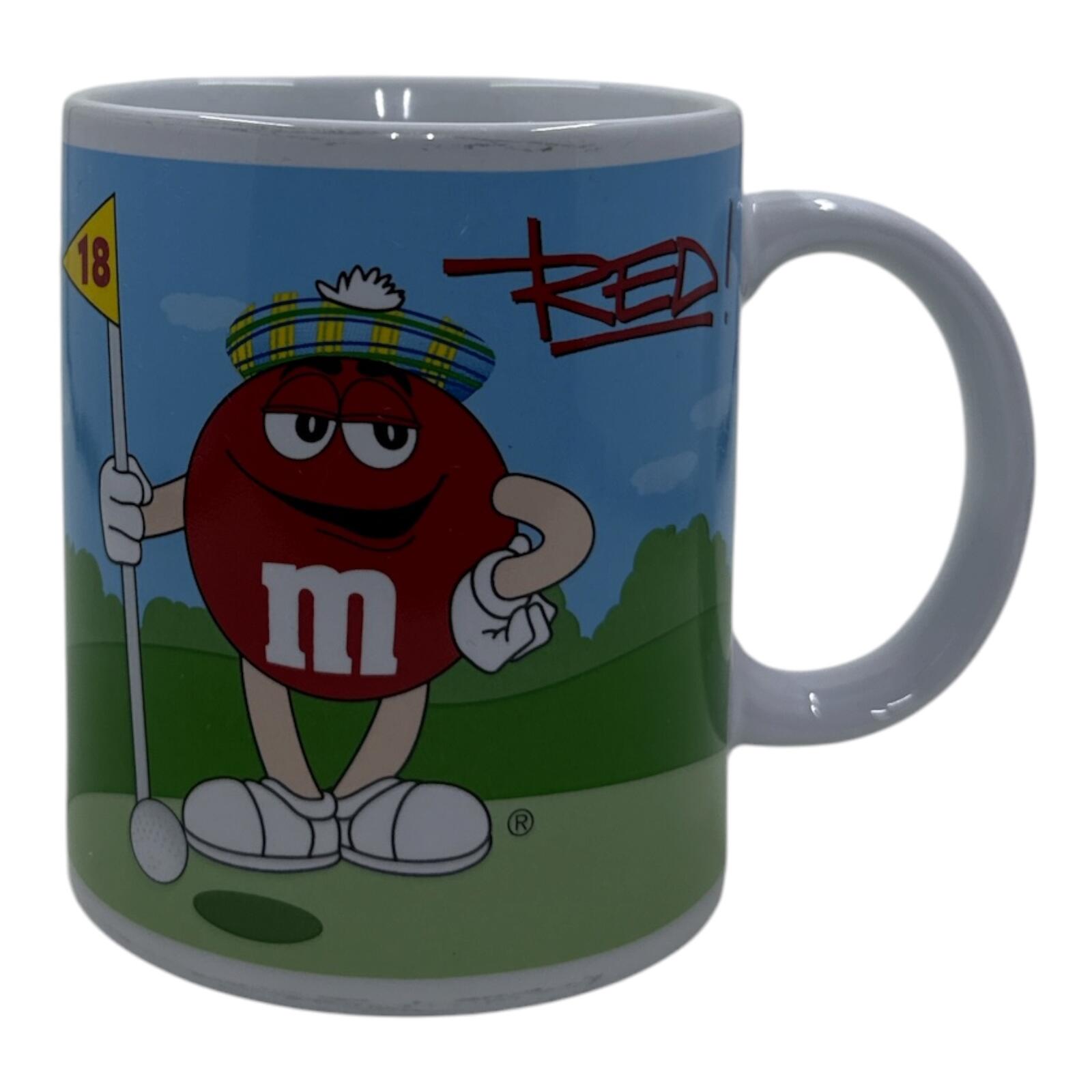 M&M's Red and Blue Character Golf and Football Ceramic Mug Set