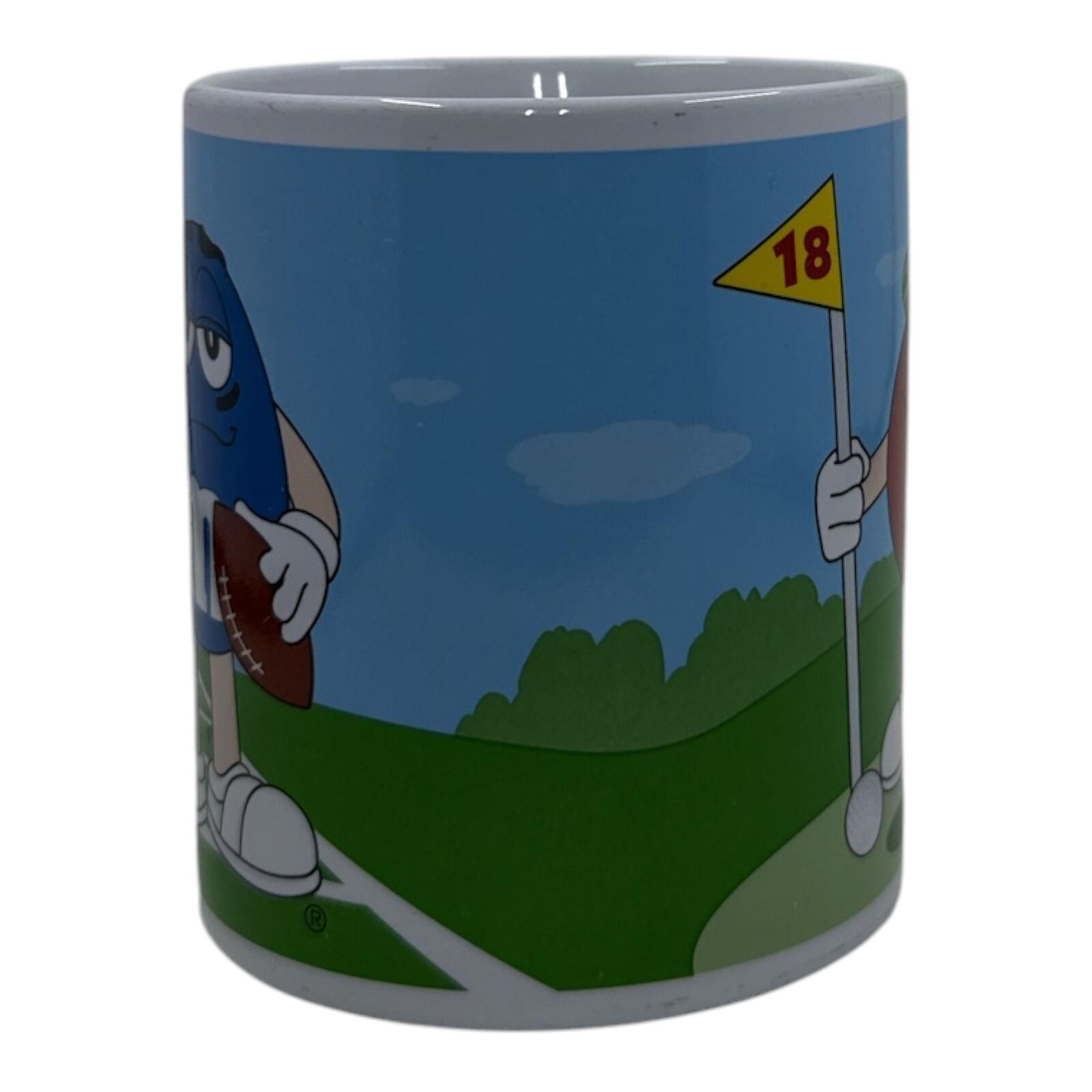 M&M's Red and Blue Character Golf and Football Ceramic Mug Set