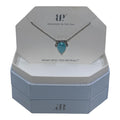 Bomb Party Shimmering Moments Blue Topaz Ice Crystal Necklace Rhodium Plating