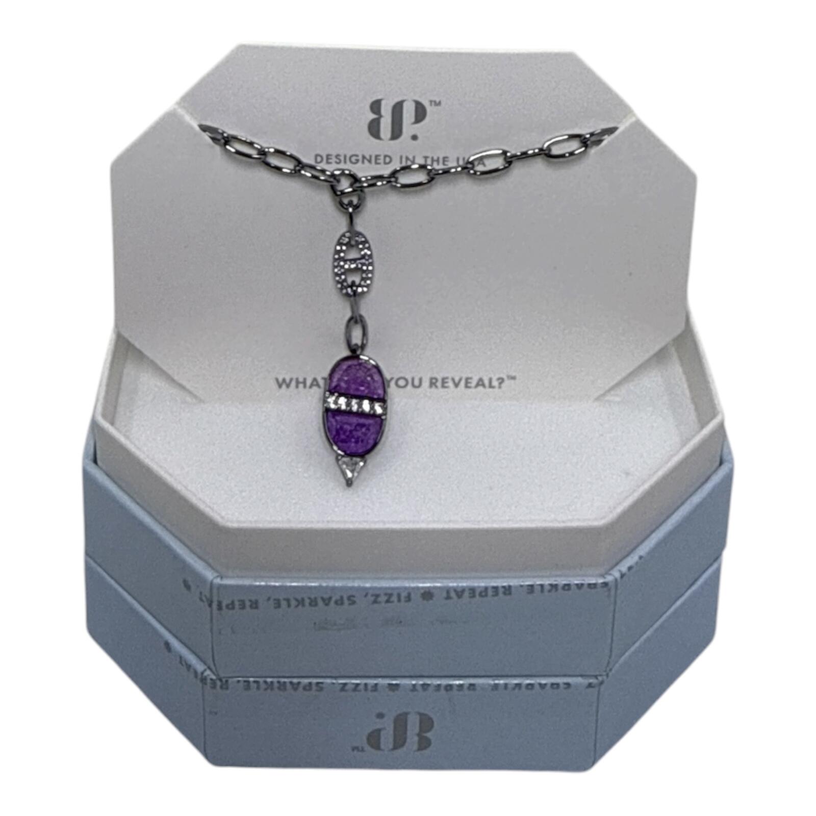 Bomb Party Heavenly Intervention Necklace w/ Lab Created Lavender Ice Crystal