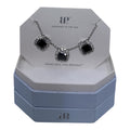 Bomb Party Forever Your Muse Black Onyx Cubic Zirconia Necklace Rhodium Plating