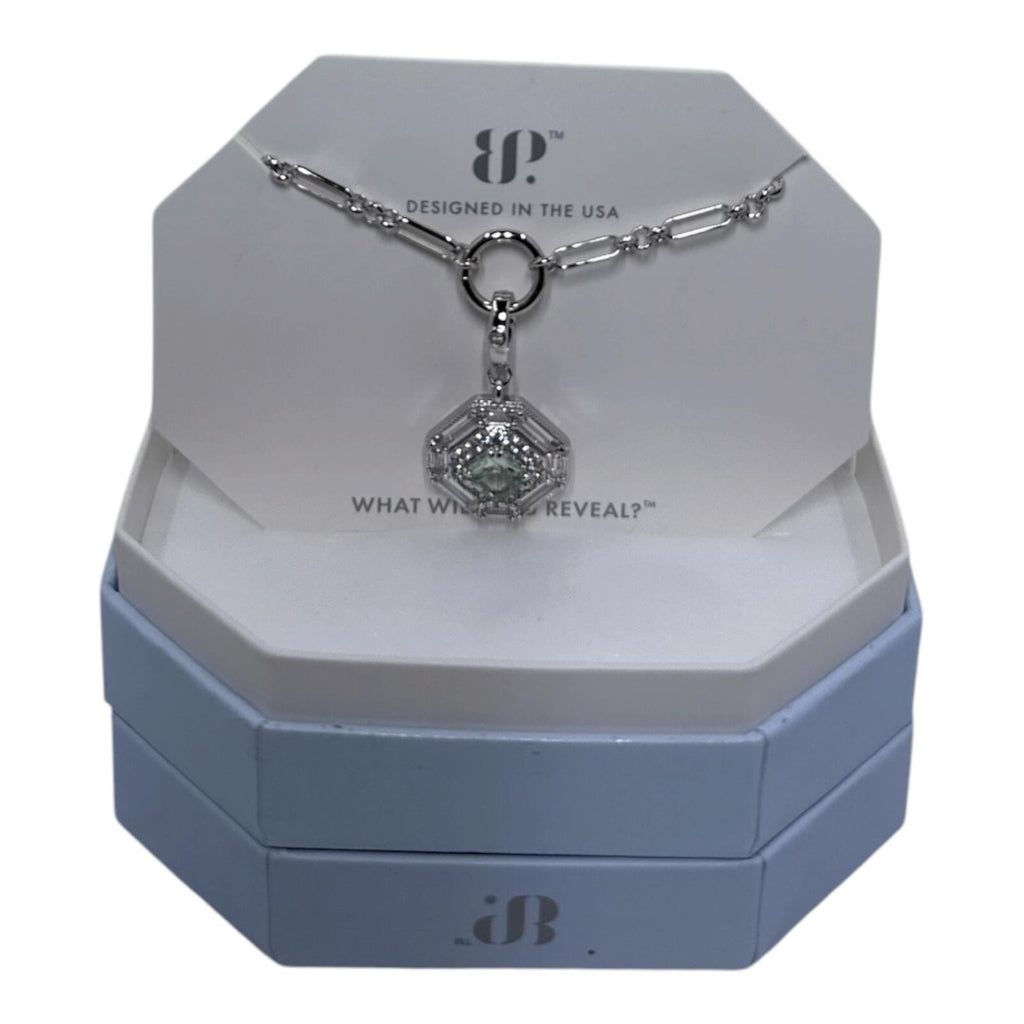 Bomb Party Lab-Created Green Amethyst Pendant Necklace with Rhodium Plating