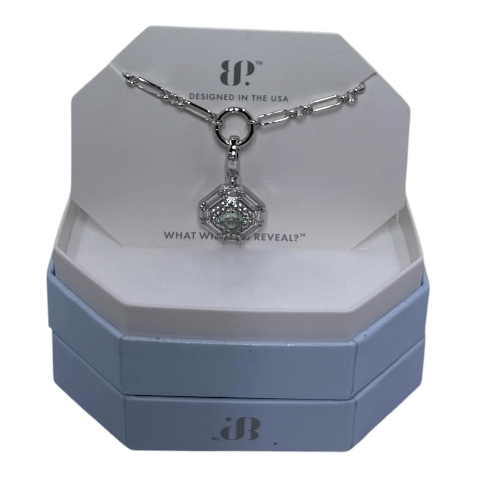 Bomb Party Lab-Created Green Amethyst Pendant Necklace with Rhodium Plating