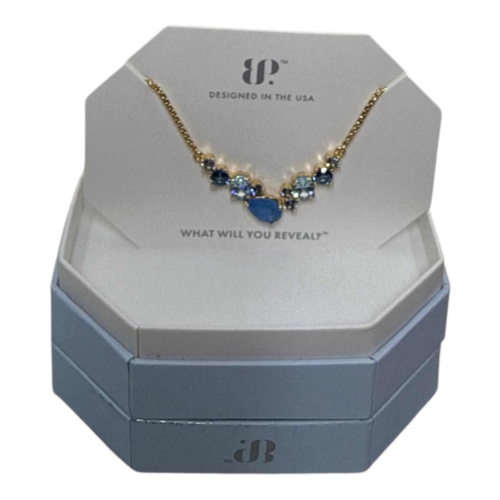 Gradient Lab Created Blue Spinel & Ocean Blue Quartz Necklace with Gold Plating