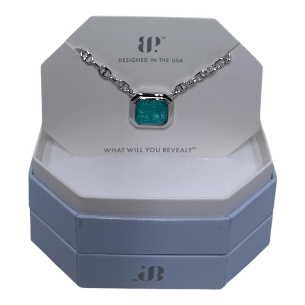 Once Made Of Mist Necklace with Lab Created Aqua Chalcedony and Quartz