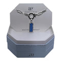Bomb Party Lab Created Ocean Blue Quartz Pendant Necklace with Rhodium Plating