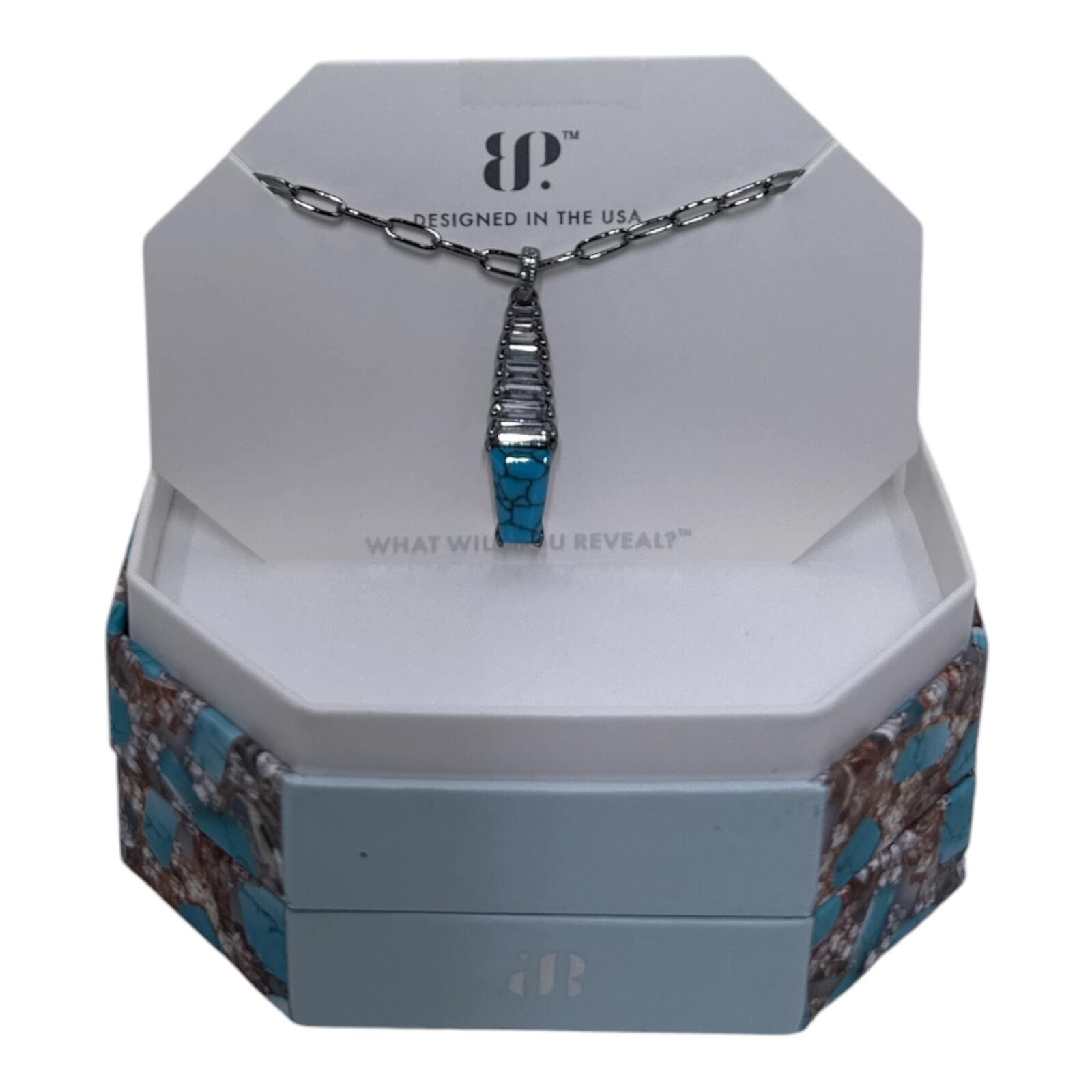Radiance Is The Point Turquoise Magnesite & Diamond Cubic Zirconia Necklace