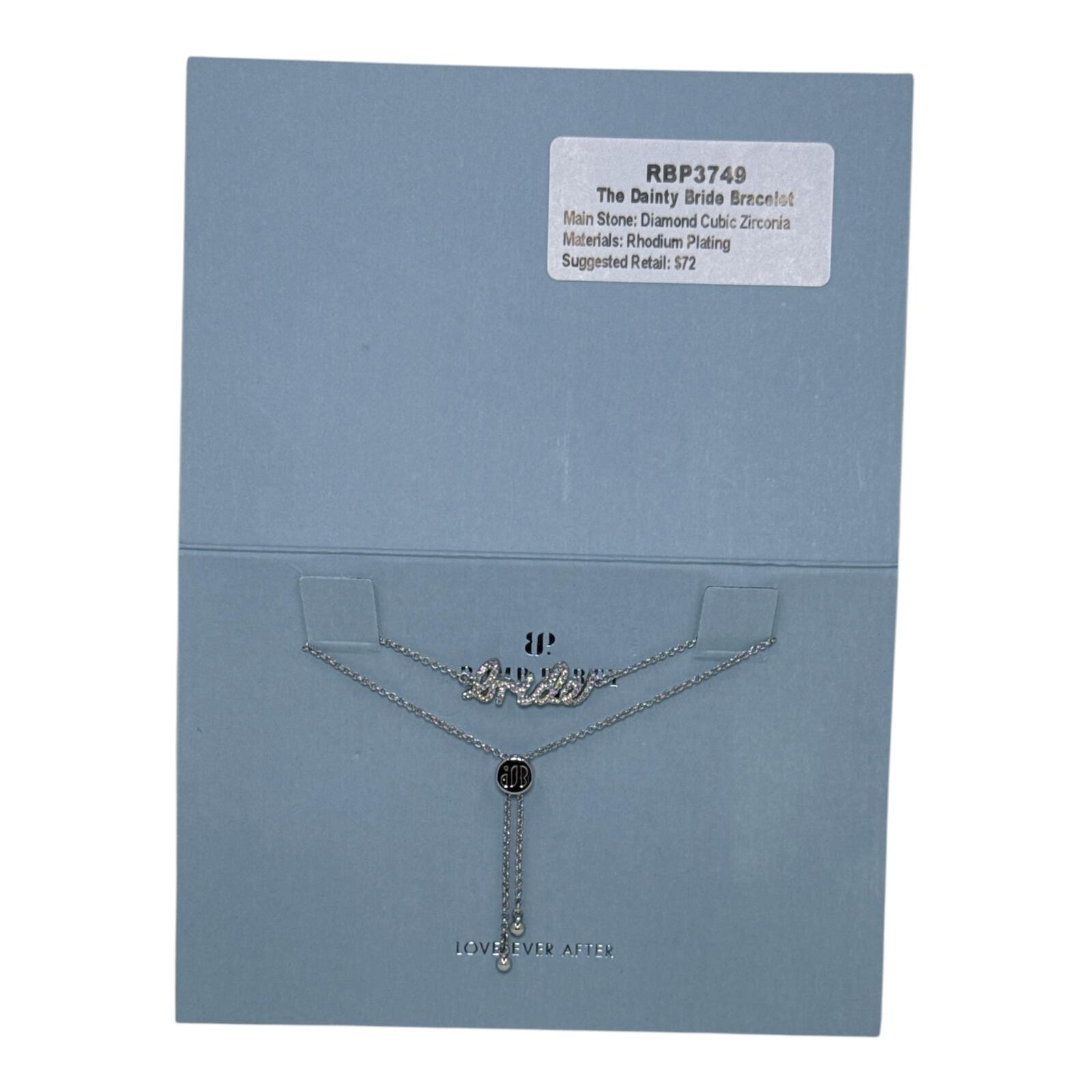 The Dainty Bride Bracelet - Rhodium Plated with Diamond Cubic Zirconia