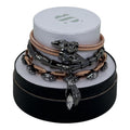 Gilded Apparition Rose Gold & Hematite Plated Bracelet Set with Lab Created Char