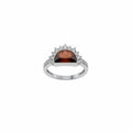 Bomb Party Rhodium Plated Ring with Garnet Cubic Zirconia