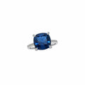 Bomb Party Lab Created Aqua Blue Spinel Ring with Rhodium Plating