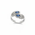 The Legacy Ring w/ Lab-Created Aqua Blue Ice Crystals and Rhodium Plating SZ 11