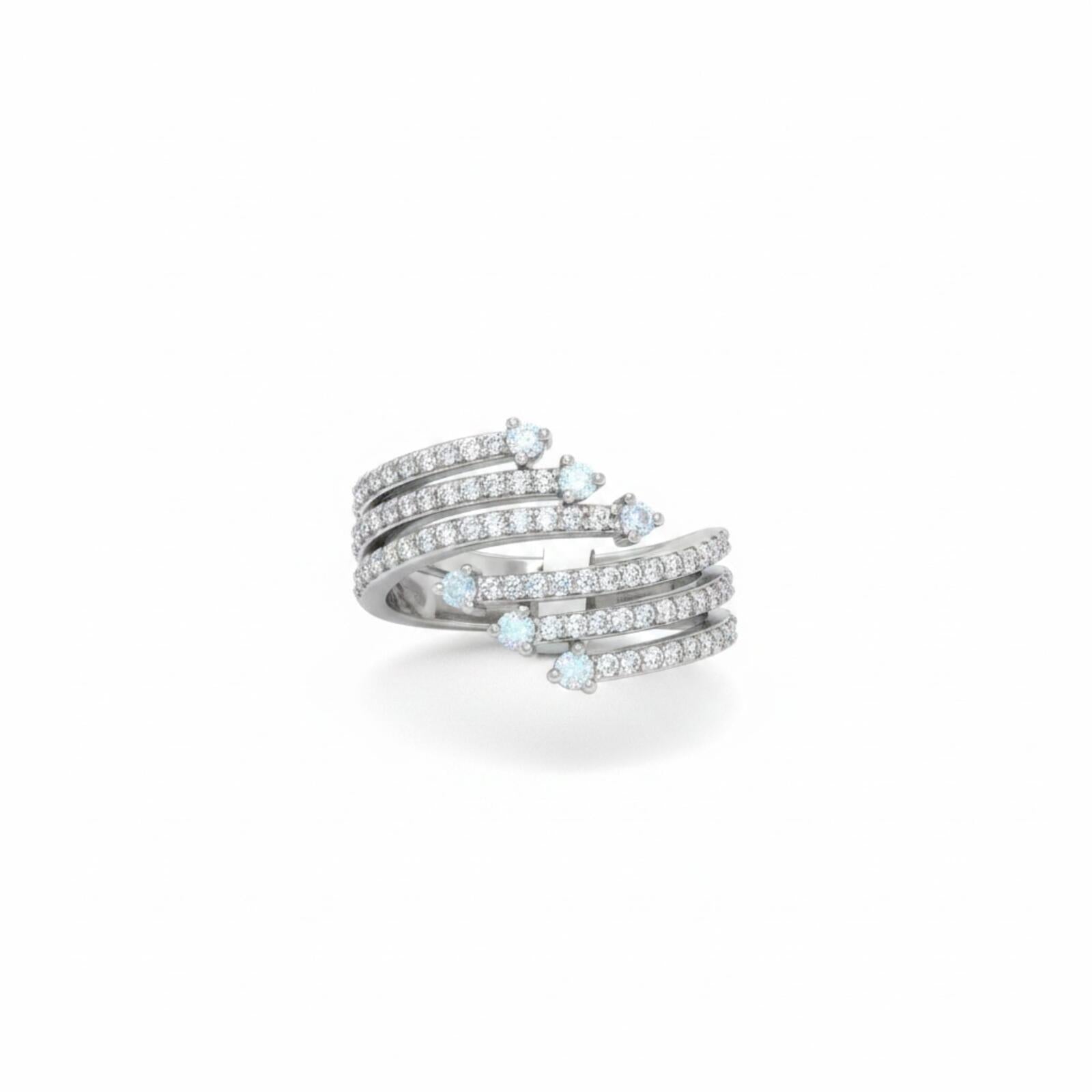 The Game Changer Rhodium Plated Ring with Lab-Created Moonstone