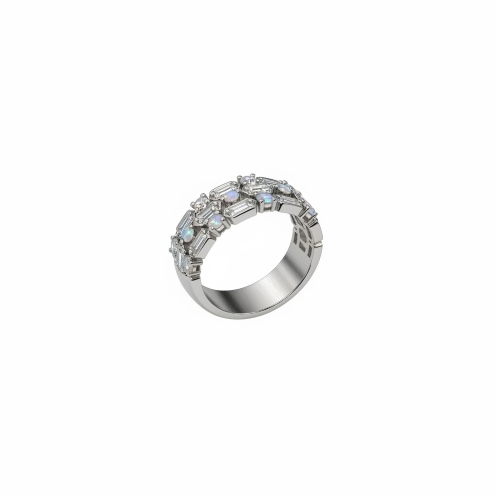 Every Other Gleaming Thing Lab Created Moonstone & Diamond Cubic Zirconia Ring 9