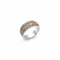 Bomb Party 'With Stars In Her Eyes' Rhodium Plated Ring w/Dark Smokey Topaz SZ 9