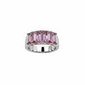 Always Glam Rhodium Plated Rose Quartz Cubic Zirconia Ring SZ 9