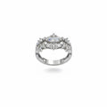 Bomb Party Elegant Silver Tone Ring with Lab-Created Stones