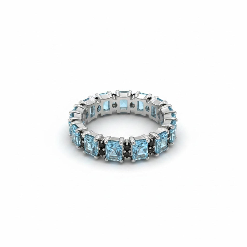 Bomb Party Lab Created Lavender Ice Crystal Rhodium Plated Ring SZ 8