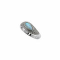 Bomb Party Lab-Grown Milky White Opal Ring with Rhodium Plating SZ 9