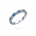 Bomb Party Lab Created Aqua Blue Ice Crystal Ring with Rhodium Plating SZ 9
