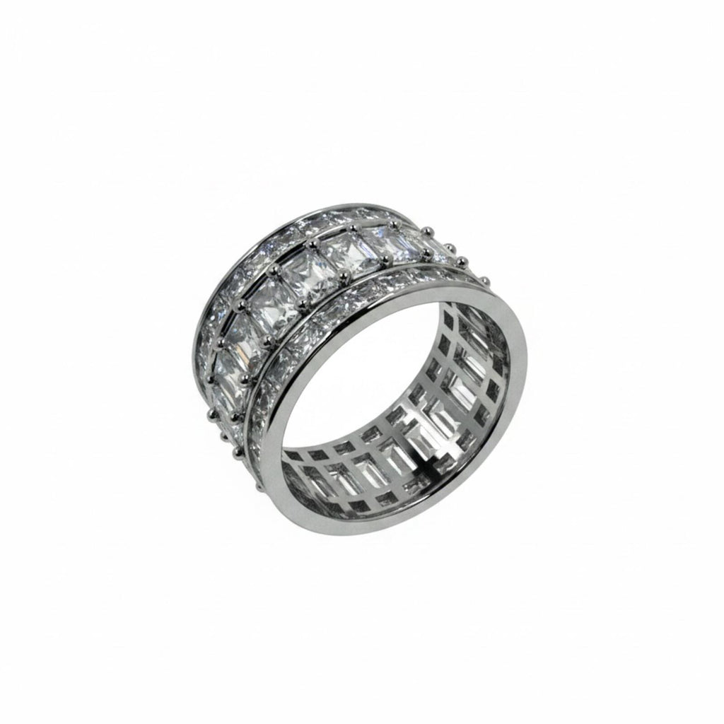 Bomb Party Limited Edition Diamond Cubic Zirconia Ring w/ Hematite Plating SZ 9