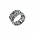 Bomb Party Limited Edition Diamond Cubic Zirconia Ring w/ Hematite Plating SZ 9