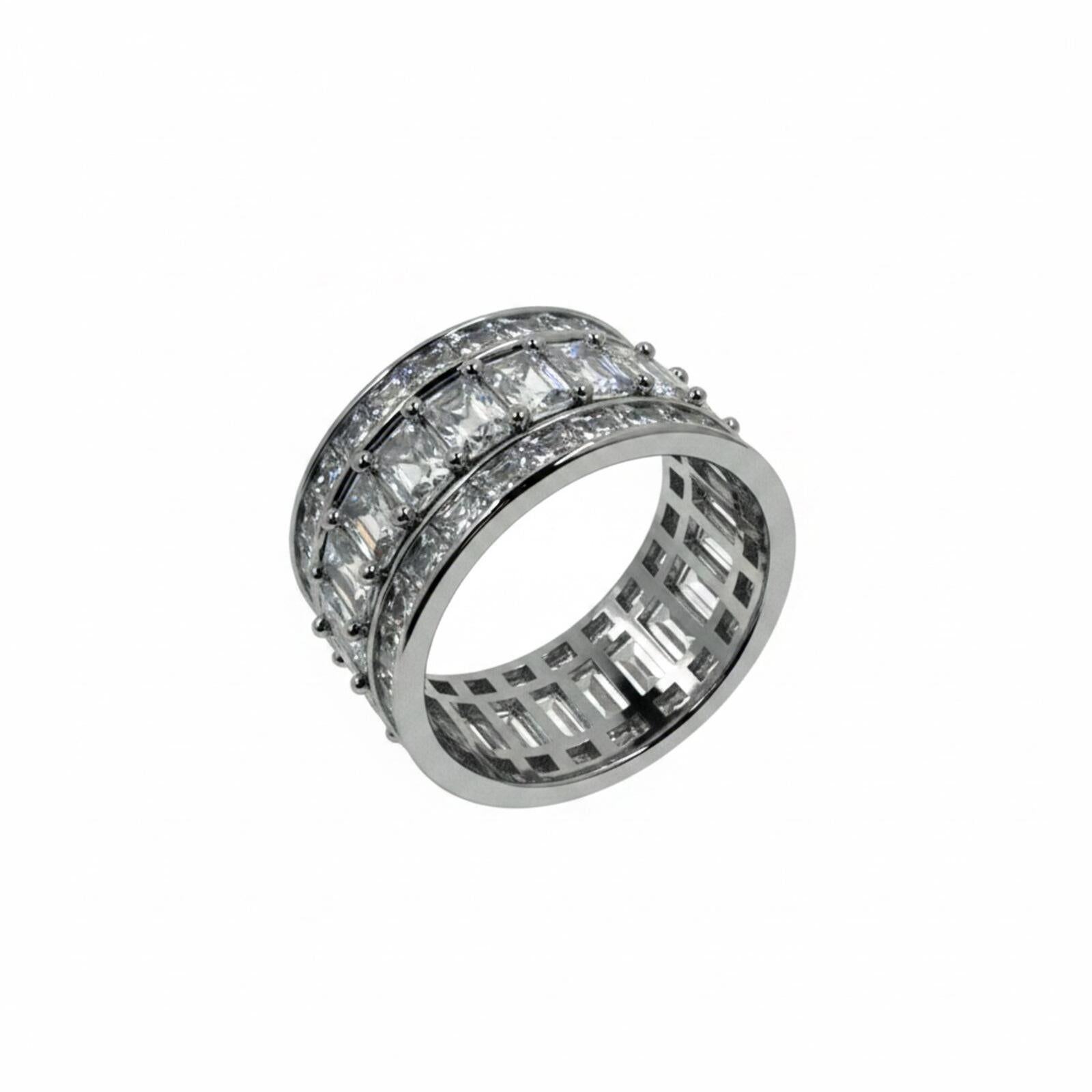Bomb Party Limited Edition Diamond Cubic Zirconia Ring w/ Hematite Plating SZ 9