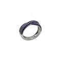 Bomb Party Amethyst Cubic Zirconia Hematite Plated Ring SZ 9