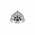 Royal Wishes Lab-Created Mint Tourmaline Rhodium Plated Ring SZ 9