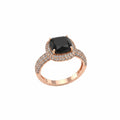Bomb Party Rose Gold Plated Ring with Black Onyx Cubic Zirconia SZ 9