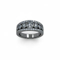 The Eden Ring with Diamond Cubic Zirconia and Hematite Plating SZ 9