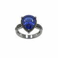 Dune Dreams Ring with Lab Created Lavender Fluorite and Genuine Quartz SZ 8