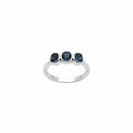 Bomb Party Silver Ring with Three Blue Lab-Created Stones SZ 7