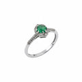 Bomb Party Silver Ring with Lab-Created Emerald and Accent Stones SZ 10