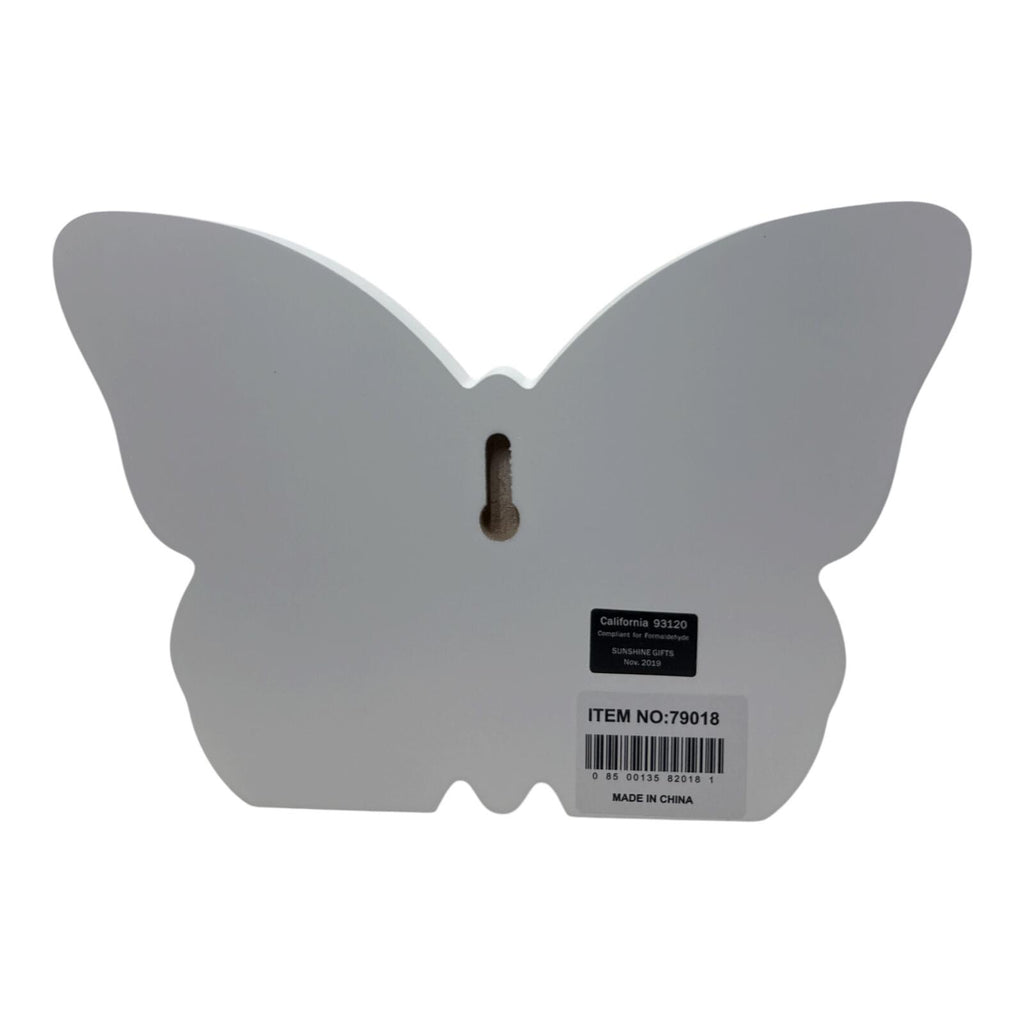 Butterfly Shaped Wooden Wall Plaque with Inspirational Quote - "Thinking of You"