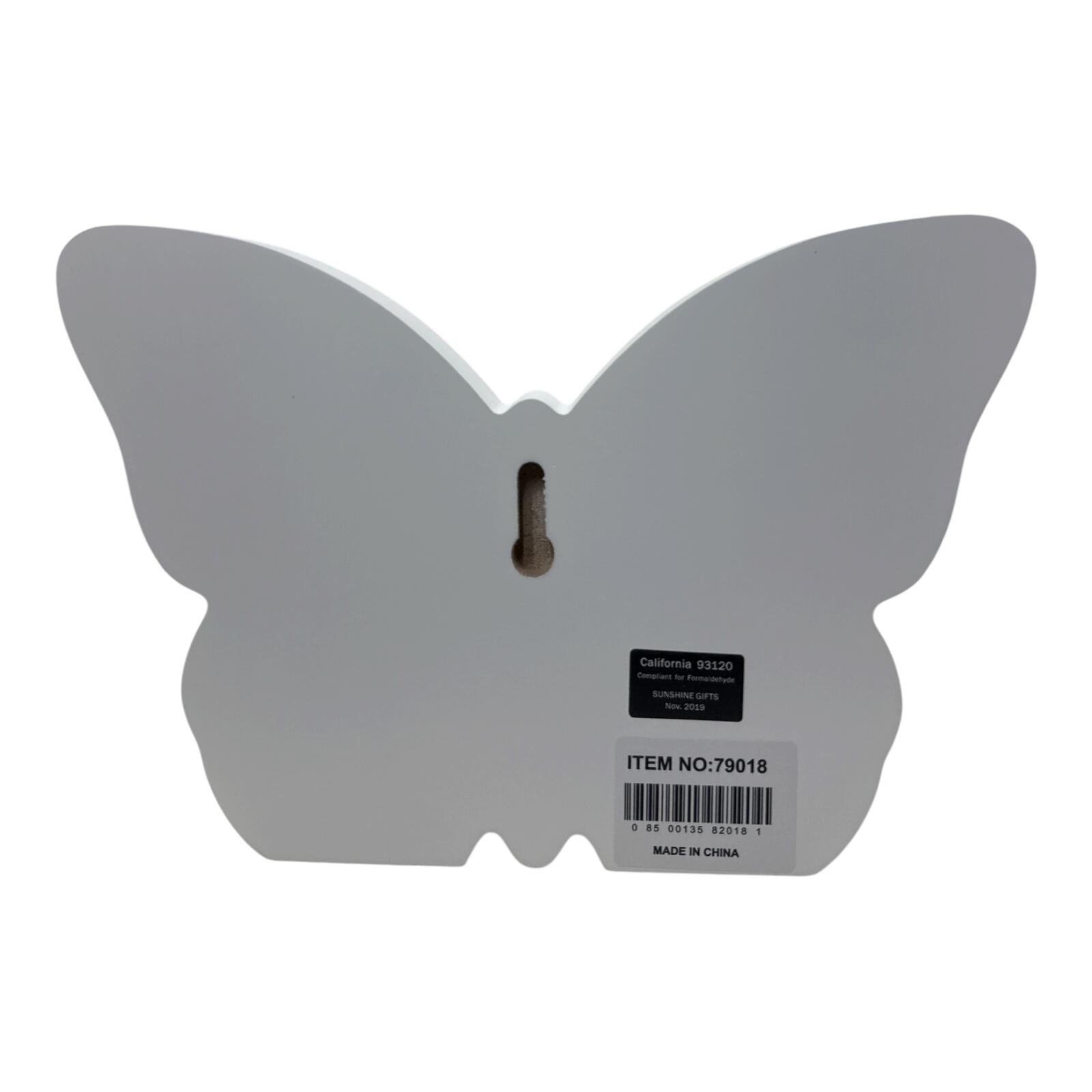 Butterfly Shaped Wooden Wall Plaque with Inspirational Quote - "Thinking of You"
