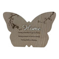 Butterfly Shaped Wooden Wall Plaque with Home Family Blessing