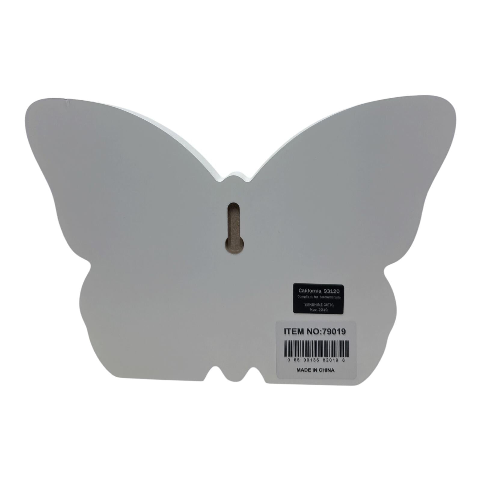 Butterfly Shaped Wooden Wall Plaque with Home Family Blessing